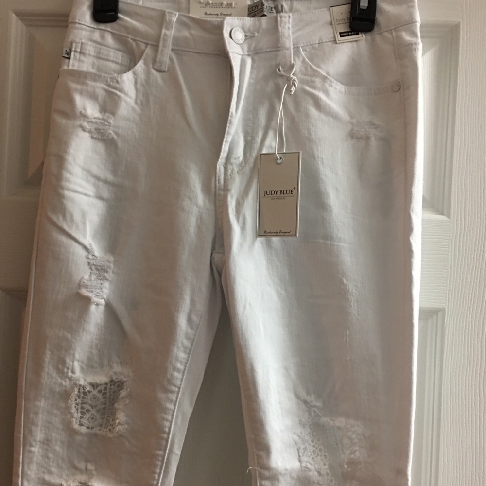 Judy Blue White Lace Patch skinny jeans size 7/28